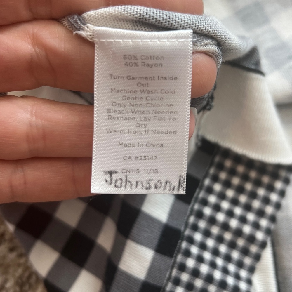Talbots Charming Black and White Gingham 3/4 Sleeve Cardigan Sweater Size X = 12 - Picture 10 of 10